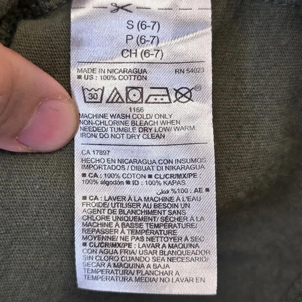 Old Navy Boys S (6-7) Notorious Biggie Graphic Crewneck Long Sleeve Shirt Olive